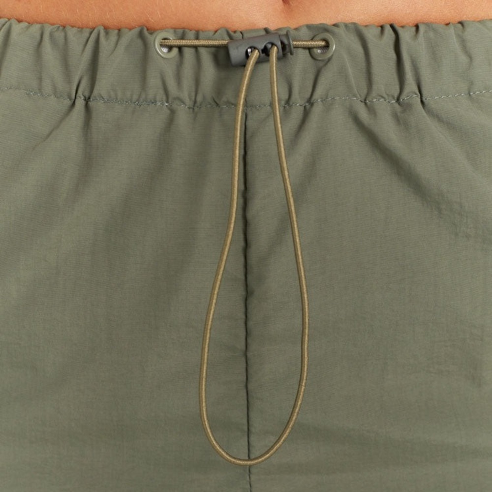 Beginning Boutique Green Wide Leg Pants Khaki Drawcord Cargo Pants - Picture 2 of 15